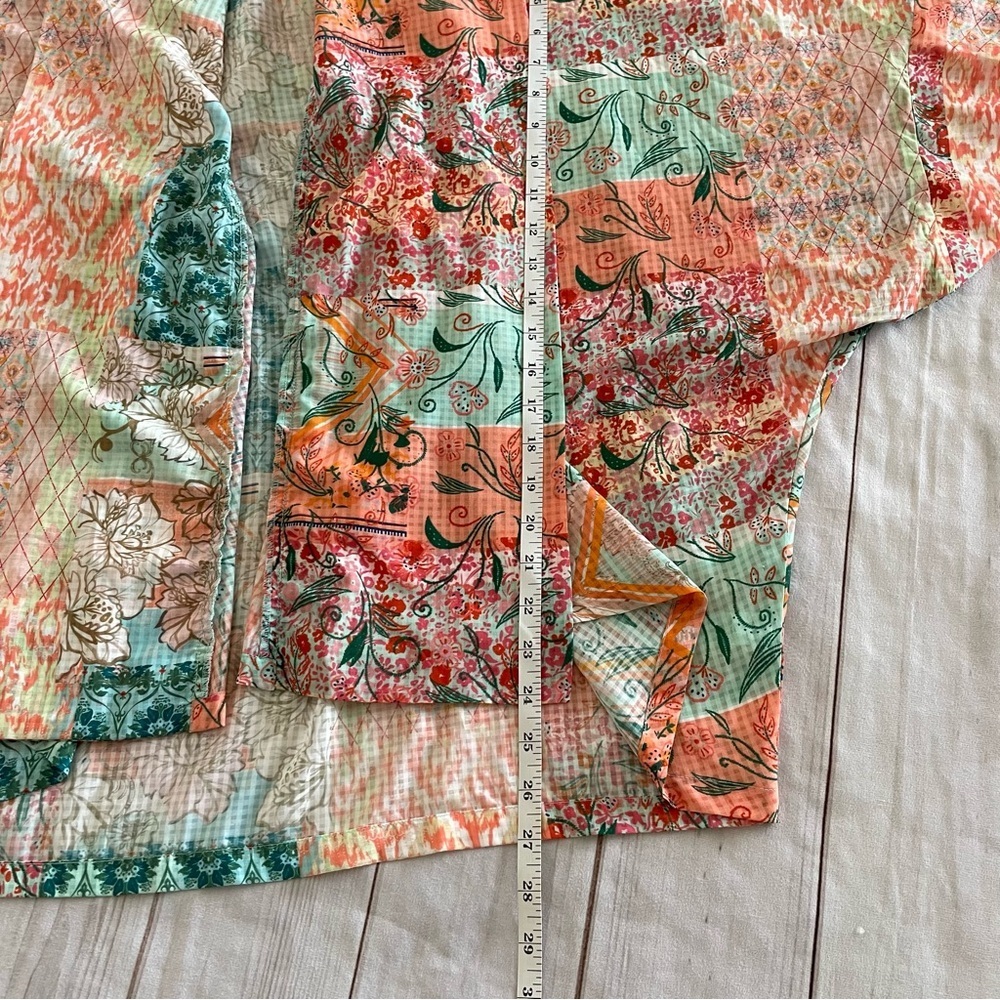 World Market Floral Kimono Cardigan Women’s One Size Patchwork Boho Oversized - Picture 12 of 14